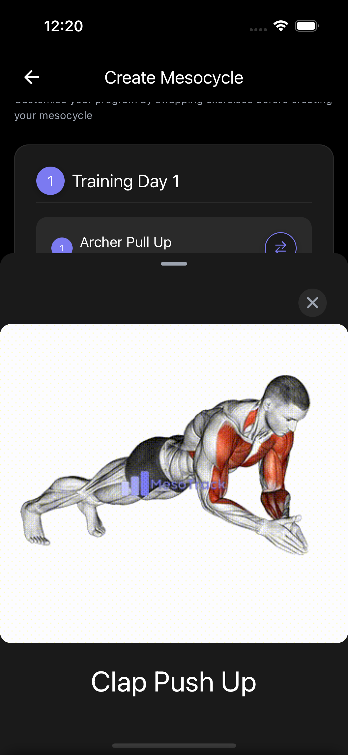 Adaptive workout programming interface
